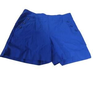 Counterparts Women's Large Blue Shorts Elastic Waist Button Pockets Preppy